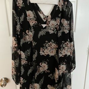 BCBG long sleeve floral dress